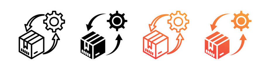 Obraz premium Processing Multiple Style Icon Set Vector 