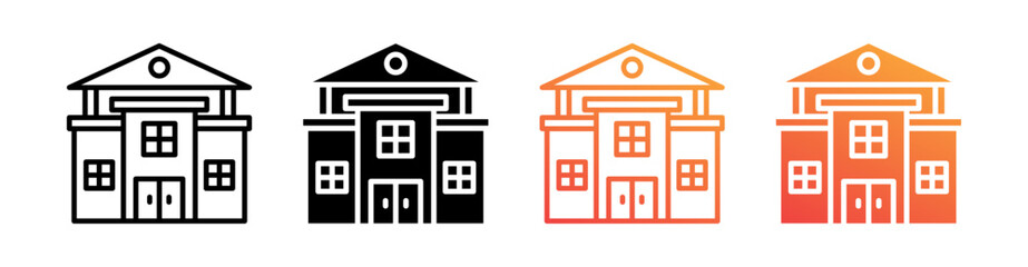 Company Multiple Style Icon Set Vector 