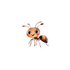 Tiny watercolor ant in soft pastel tones with delicate details. Perfect for nursery decor, children’s books, nature themes, or whimsical insect and garden illustrations