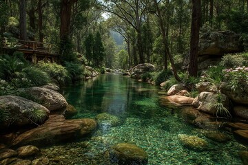 Crystal Clear Forest River.