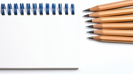 Blank Sketchbook and Pencils for Creative Drawing and Writing