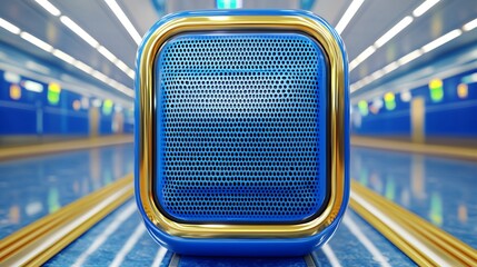 Modern Bluetooth Speaker on Stylish Background with Bright Colors