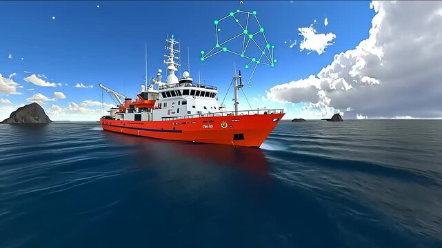 Oceanographic Research Vessel at Sea