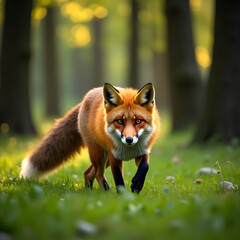 Fototapeta premium Wild red fox vulpes vulpes