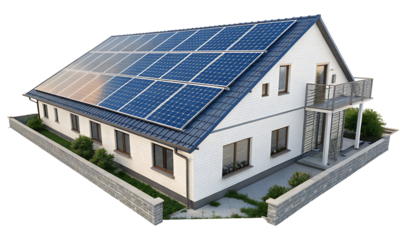 solar panels on a roof