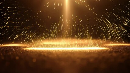golden sparkle particle glitters light trail alpha channel, sparkling, shiny glowing gold stars on transparent background overlay design element  - Powered by Adobe