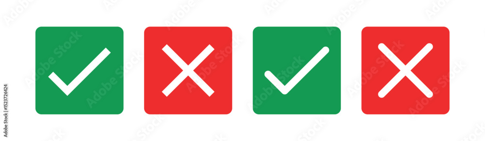 Poster checkmark cross on white background. isolated vector sign symbol. checkmark icon set. checkmark righ