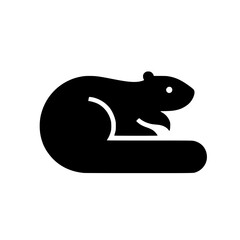 Obraz premium Minimalist Black Beaver Silhouette