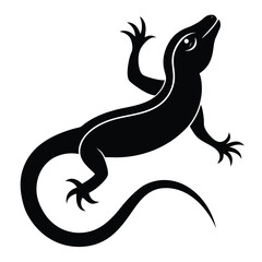 Naklejka premium Stylized black lizard silhouette illustration
