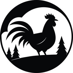 rooster silhouette vector