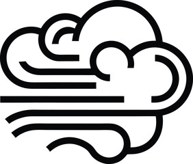 cloud with wind lines cool morning.