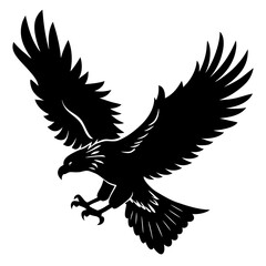 Obraz premium Eagle diving for prey silhouette vector illustration 