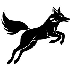 Leaping fox silhouette vector illustration 