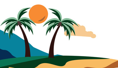 Obraz premium palm trees on the beach