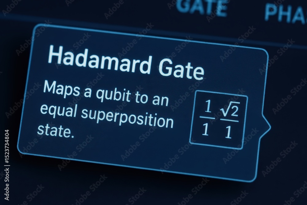 Poster hadamard gate representation in quantum computing with superposition state explained