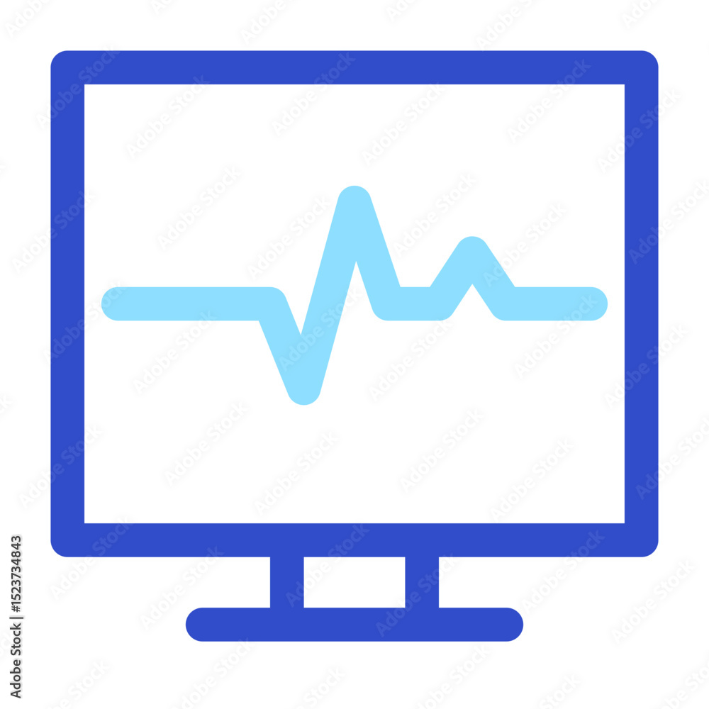 Poster displaying monitoring data on screen - healthcare concept