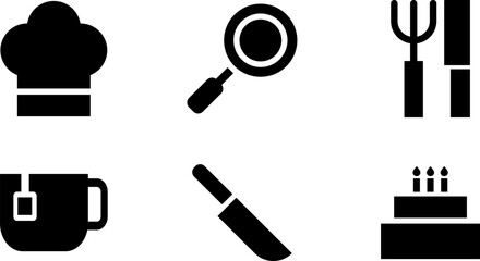 Modern  Rounded Filled Cooking Icon Set