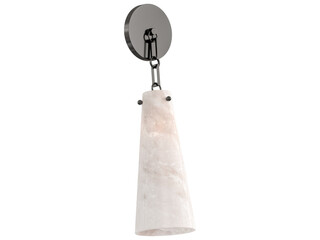 Lucca Alabaster Sconce , blackened brass with alabaster , Elegant Lighting Fixture Against white...