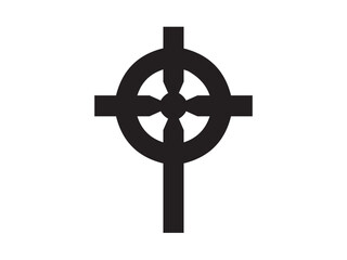 Vector isolated one single simple cross with circle black simple symbol stencil template