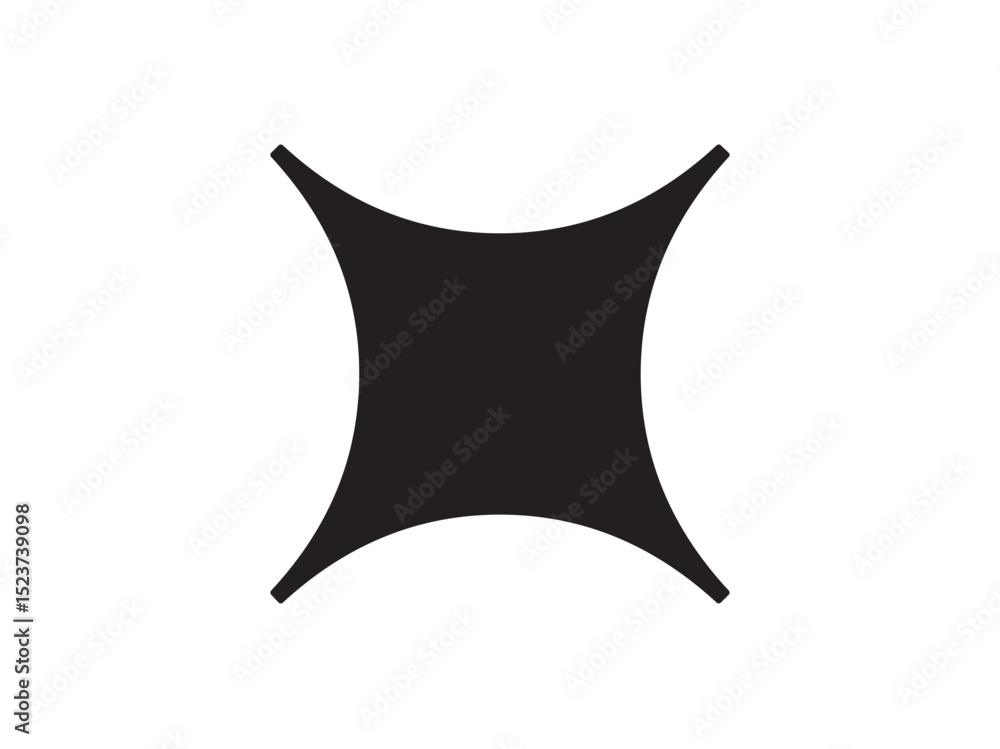 Poster vector isolated four point star decorative element mark square beautiful symbol colorless black and 