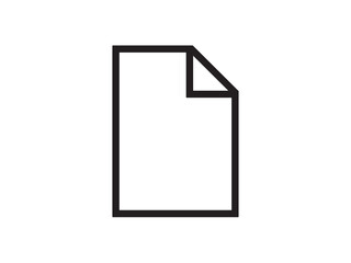 Vector isolated single paper sheet page simple symbol colorless black and white outline silhouette shadow shape stencil solid black