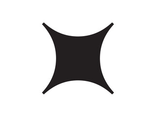 Vector isolated four point star decorative element mark square beautiful symbol colorless black and white outline silhouette shadow shape stencil solid black