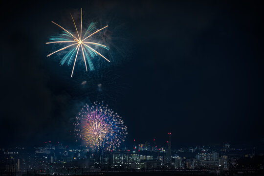 Fireworks display held at HIrakata park, Osaka, Japan