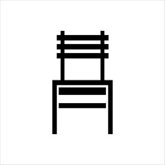 Wooden chair. Pictogram. Iconic illustration.