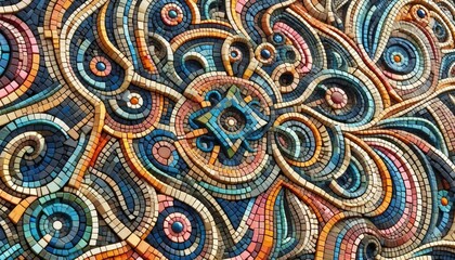 Texture of Mosaic Tile Close up of interlocking mosaic tiles dis