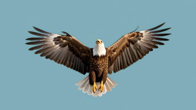 Majestic eagle soaring skyward animation isolated asset, transparent 4K video, alpha channel, ProRes 4444