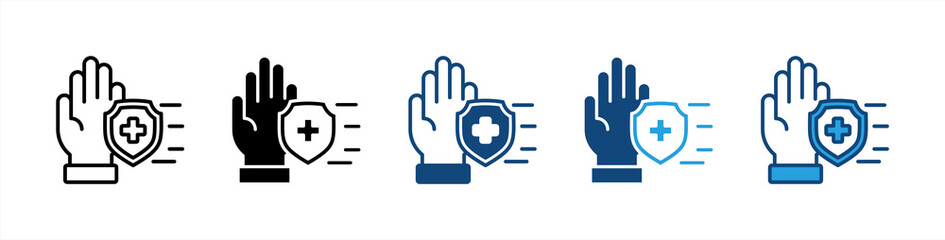 Safety Measures icon sheet multiple style collection