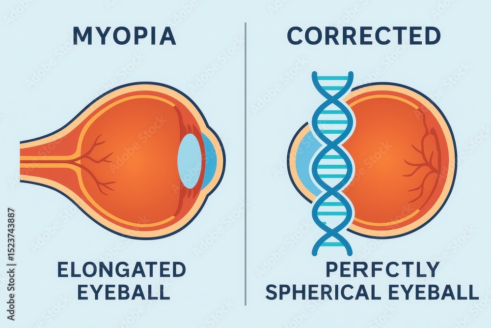 Poster understanding genetic changes that lead to the development of myopia and its correction