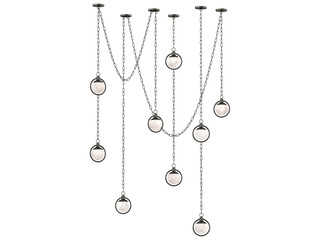 Trento Alabaster Chandelier 6 , blackened brass with alabaster , Elegant Lighting Fixture Against...