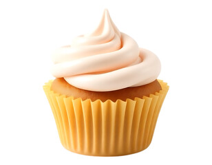 Delicious Frosted Cupcake Isolated on Transparent Background