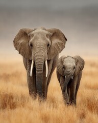 Obraz premium Elephants in Savanna.