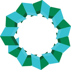 'Abstract Teal Green Geometric Ring Pattern'