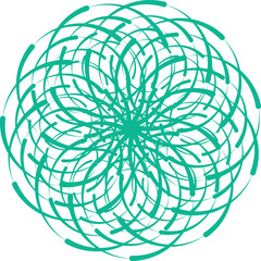 'Abstract Teal Swirling Spirograph Mandala Art'