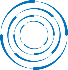 'Abstract Blue Concentric Broken Circle Logo'