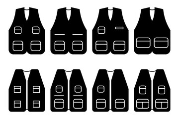 Vest icon set. Vest vector icon in line design for web design, logo and mobile app. Symbol of Vest on white background. Vector illustration.