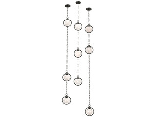 Trento Alabaster Chandelier 3 , blackened brass with alabaster , Elegant Lighting Fixture Against...