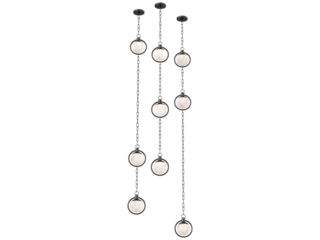 Trento Alabaster Chandelier 3 , blackened brass with alabaster , Elegant Lighting Fixture Against white bachground .
