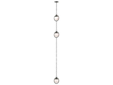 Trento Alabaster Pendant 3 , blackened brass with alabaster , Elegant Lighting Fixture Against white bachground . - Powered by Adobe