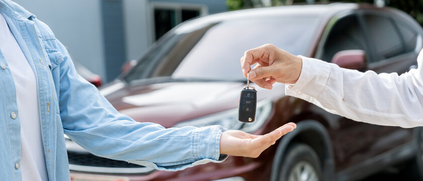 Used car, rental car, sell, buy. happy pass on key for new owner.  Sales, loan credit financial, rent vehicle, insurance,  renting, Seller, dealer, installment, car care business