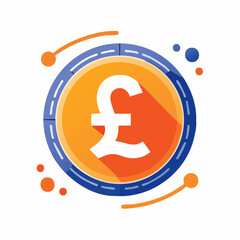 Obraz premium Pound Symbol Design: Captivating vector illustration features a stylized pound symbol within a dynamic, modern circular design, embodying financial strength and economic value.