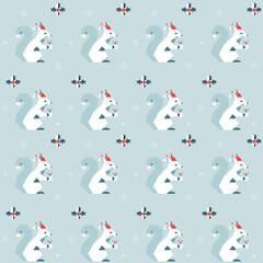 Christmas pattern with squirrel