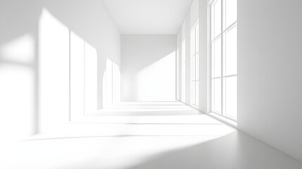 Obraz premium Bright minimalist interior design modern space high-quality image white background clean aesthetic