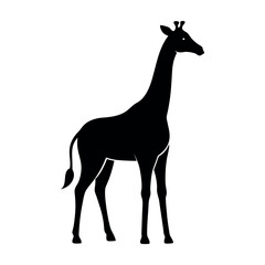 African safari animals silhouettes with elephant lion giraffe and many more