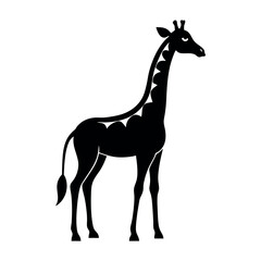 African safari animals silhouettes with elephant lion giraffe and many more