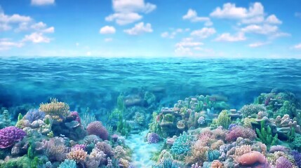 Obraz premium Underwater paradise with vibrant coral reef