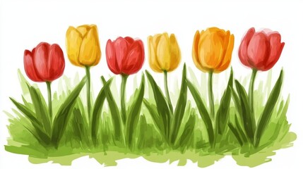 A colorful medley of blooms crafted by expressive brush movements